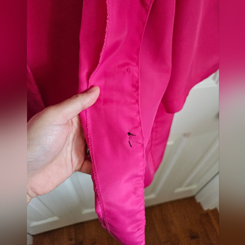 Bright Pink Button-Up Blouse - Picture 16 of 17